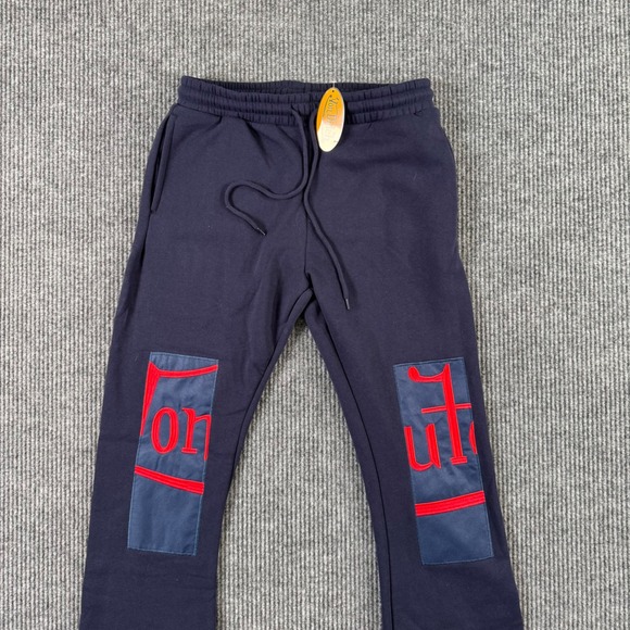 NWT Von Dutch Sweatpants Blue M Y2K Patch Graphic Retro Streetwear Joggers - Picture 1 of 9